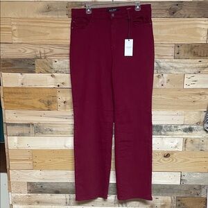 Judy Blue size 15/32 Stretchy Flare Leg Jeans in Red with Heart Shape Pockets